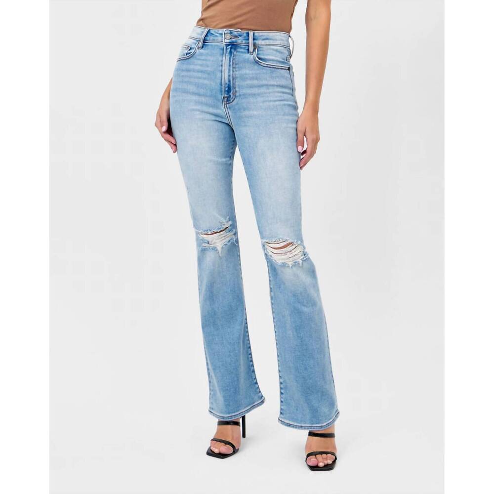 NEW HIDDEN ryan distressed bootcut jeans in vintage wash